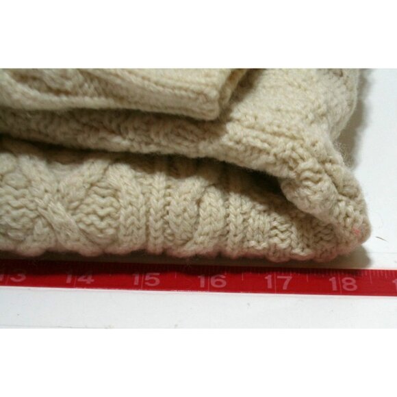 Inis Crafts Merino Wool Zip Cardigan Womens S Cream Cable Knit Ireland Heritage - Picture 5 of 7